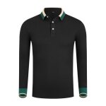 Polo homme manches longues confort loisirs casual polo shirt ete regular fit respirant couleur contraste ...