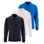 Polo homme - lot de 3 - manches longues - bleu marine blanc bleu royal - 100% coton Polo homme - lot de 3 - manches longues - bleu marine blanc bleu royal - 100% coton