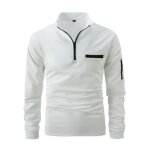 Polo homme manches longues regular fit col À fermeture Éclair casual polo shirt couleur unie confortable ... Polo homme manches longues regular fit col À fermeture Éclair casual polo shirt couleur unie confortable ...
