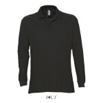 Polo homme - ringspun - noir - 100% coton - manches longues - taille l Polo homme - ringspun - noir - 100% coton - manches longues - taille l