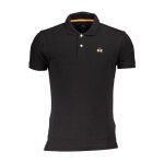 Polo homme noir la martina textile sf18437 - ajust�e - manches courtes - col polo