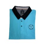 Polo homme ? manches courtes ? bleu & col contrast� ? style sport chic ? confort & tendance