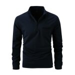 Polo homme regular fit col À fermeture Éclair - insfity - manches longues - bleu marine Polo homme regular fit col À fermeture Éclair - insfity - manches longues - bleu marine