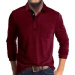 Polo homme t - shirt manches longues avec poche grande taille couleur unie printemps et automne - taille ... Polo homme t - shirt manches longues avec poche grande taille couleur unie printemps et automne - taille ...