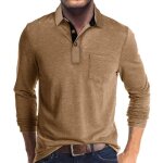 Polo homme t - shirt manches longues avec poche grande taille couleur unie printemps et automne - taille ... Polo homme t - shirt manches longues avec poche grande taille couleur unie printemps et automne - taille ...
