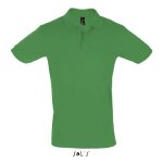 Polo homme - ringspun - vert prairie - manches courtes - maille piqu�e 180 - 100% coton