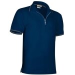 Polo homme zipp� - golf - bleu - manches courtes - col polo