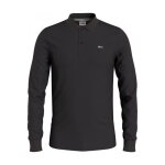 Polo iconique maille coton piqué - tommy jeans - homme - manches longues - noir Polo iconique maille coton piqué - tommy jeans - homme - manches longues - noir