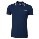 Polo homme lonsdale coupe slim - bleu - broderie poitrine et col