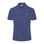 Polo en maille piqu�e col polo levis bleu