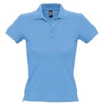 Polo manches courtes - femme - 11310 - bleu ciel