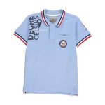 Polo manches courtes gar�on 3 - 8 ans - degr� celsius - ciel - col polo - 100% coton