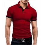 Polo � manches courtes - marque - rouge - regular - sport - respirant