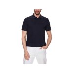 Polo manches courtes slim fit stretch pique bleu fonc�