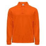 Polo manches longues - homme - jk215 - 100% coton - orange - col polo