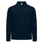 Polo manches longues - homme - jk215 - bleu marine - 100% coton - maille piqu�e - col polo