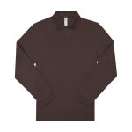 Polo manches longues - homme - pu427 - marron - col polo - regular