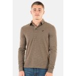 Polos manches longues kaporal patty tan s - marron - homme - ajuste - col polo