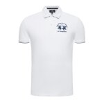 Polo la martina - blanc - col classique avec boutons - manches courtes