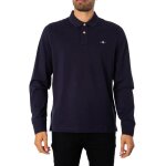 Polo piqué À manches longues regular shield - gant - homme - bleu Polo piqué À manches longues regular shield - gant - homme - bleu