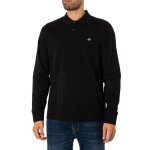 Polo piqu  manches longues regular shield - gant - homme - noir