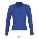 Polo femme - podium - royal - manches longues - coupe cintr�e - 100% coton peign�