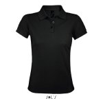 Polo femme - prime - noir - manches courtes - facile dentretien - coutures renforces