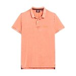 Polo superdry vint destroy - homme - coral ensoleil� - manches courtes - col classique