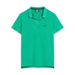 Polo superdry vint destroy - vert retro - homme - ajust�e - manches courtes - col classique
