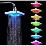 Pommeau de douche carr  led - zvd - 7 couleurs - abs - conomie deau