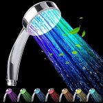 Pommeau de douche led - yyv - universel - 7 couleurs - economie deau - chrom