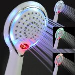 Pommeau de douche led - zvd - contrle de temprature - multicolore - abs chrom - economie deau