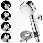 Pommeau de douche à température digitale economie deau haute pression avec tuyau de 15m et support avec ... Pommeau de douche à température digitale economie deau haute pression avec tuyau de 15m et support avec ...