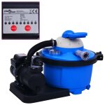 Vidaxl pompe de filtration à sable avec minuterie electrique filtre à sable filtre de piscine avec un ... Vidaxl pompe de filtration à sable avec minuterie electrique filtre à sable filtre de piscine avec un ...
