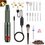 Ponceuse pour ongles professionnel - 25000rpm - 12 en 1 protable kit de manucure - hykjside - ponceuse ...