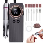 Ponceuse pour ongles professionnelle - 35000 rpm ponceuse manucure - 2400mah rechargeable - affichage ...