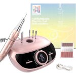 Ponceuse pour ongles professionnelle 35000 tours delanie rechargeable avec 6 embouts affichage led et ...