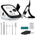 Ponceuse  ongles professionnelle jcmaster - 35000 rpm - 6 embouts - poigne ergonomique - noir