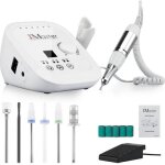 Ponceuse  ongles professionnelle jcmaster - blanc - 6 embouts - contrle de la vitesse par pdale