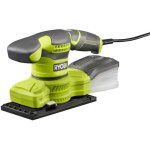 Ryobi ponceuse vibrante 1 / 3 de feuille - 200 w - systme daspiration - collecteur plastique + 3 abrasifs ...