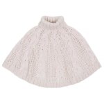Poncho beige pour fille pull  col roul ? vtement dhiver chaud et tricot