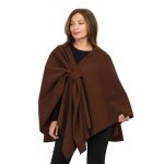 Poncho crois� en mati�re textur�e. dot� dun passant xxl effet n?ud devant. longueur dos : 60 cm. pour ...