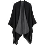 Poncho femmes - funmoon - cachemire - noir - hiver - tricoté Poncho femmes - funmoon - cachemire - noir - hiver - tricoté