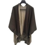Poncho femmes - funmoon - hiver - cachemire - marron - tricoté Poncho femmes - funmoon - hiver - cachemire - marron - tricoté