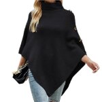 Poncho femmeponcho femme hiver automne chaud  col roul grande taillemode poncho chale femme chaud en ...