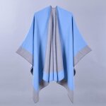 Poncho femme insfity - chaud automne hiver - bleu - multifonctionnel