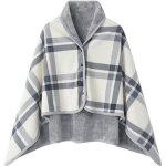 Poncho femme - poncho polaire sweat plaid chle - gris - taille unique