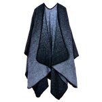 Poncho femme simili laine - insfity - taille unique - noir