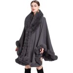Poncho femme - zgeer - gris - cachemire - automne / hiver