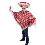 Poncho mexicain - ptit clown - mod�le unique - rouge - ext�rieur - adulte